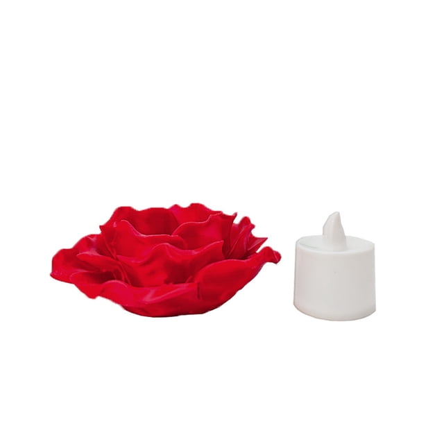 Binmer Rose Lamp Base Candle Lamp Base Luminous Simulation Flower Desktop Decoration Ornament