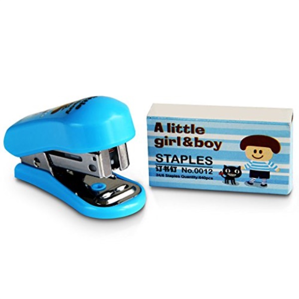 mini cartoon adorable stapler with builtin staple remover for kids