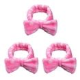 thumbnail image 3 of Minnieouse Diademas Bowknot Stretch Head Band Banda para el sudor ajustable Estilo Headwear Hairband para de cara Running Pink white dot Type1 NO1, 3 of 6