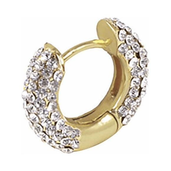 TopLLC Earrings Ear Clip Popular Earrings C-Shaped Point Diamond Alloy Earrings Personality Girl Ear chain