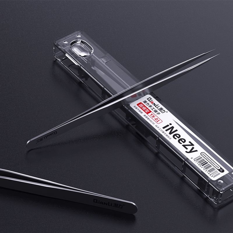 Replacement iNeeZy Handmade Non-Magnetic Stainless Tweezers (Silver - Wide) (Qianli)