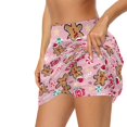 thumbnail image 4 of Yuyamidu Gingerbread Man Golf Skorts for Women with Pocket Pink Christmas High Waisted Elastic Tennis Outfits Trendy A Line Skirt Athletic Workout Skirts Size M, 4 of 8