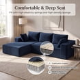 thumbnail image 3 of OMNIBERG L-Shaped Boneless Modular Sectional Sofa, Corduroy Cloud Couch with Reversible Chaise, Deep Seat, 10-Inch Armrests and 5 Pillows for Living Room, Blue(Left Facing Chaise), 3 of 9