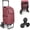 Red, variant on 2 in 1 Stair Climbing Cart, 60L/300LBS Grocery Cart on Wheels for Stairs, Shopping Carts for Groceries with Removable Waterproof Bag, Folding Shopping Carts for Stairs, Red