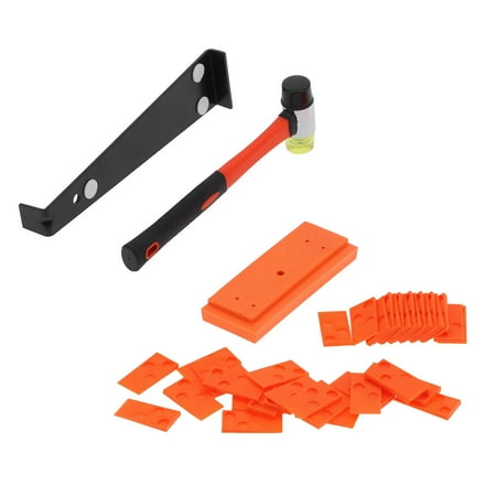 

Wood Floor Installation Tool Kit Laminate Flooring Install Set with Rubber Hammer Tapping Block Pull Bar and 40 Spacers Durable Orange Black Red Tools for Home Decoration