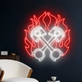 thumbnail image 2 of Handmadetneonsign Two Crossed Pistons Burning in Flame Neon Sign, Fire Pistons Led Sign, 2 of 5