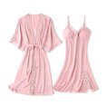 thumbnail image 1 of thinsony Femmes Vêtements de Nuit Peignoir Robe Robe Lingerie Intime Polyester Lavable en Vrac Intérieur Ménage Sommeil Tenue Rose, 1 of 8