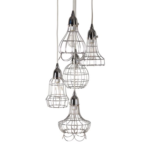 Elk Home Wire 6'' Wide 5-Light Multi Pendant - Silver