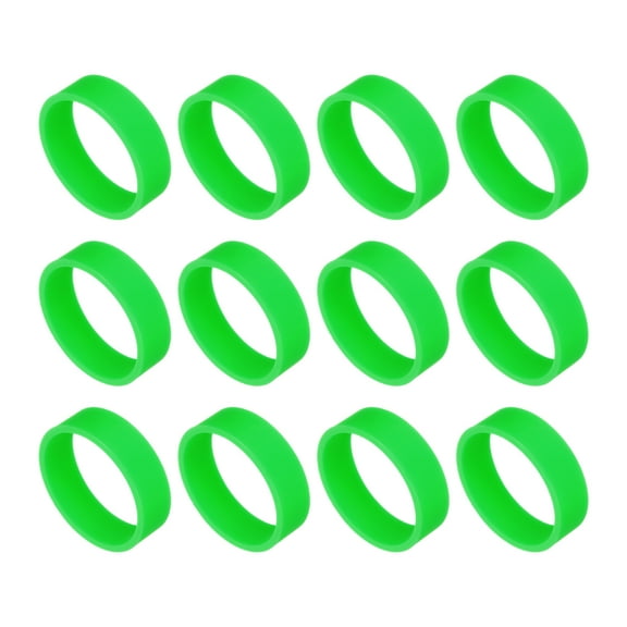 12Pcs Silicone Rubber Bands,20mm/0.8inch Rubber Bands Rings Cable Ties for Cord Wrapping Bag Wraps, Green
