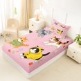 thumbnail image 5 of Manfei Cute Garden Kitten Twin Sheets, Spring Floral Bedding, Pink, 3 Pieces, 1 Flat Sheet, 1 Fitted Sheet and 1 Pillowcase, 5 of 6