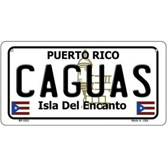 Smart Blonde BP-2822 3 x 6 in. Caguas Puerto Rico Novelty Metal Bicycle Plate