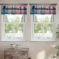 thumbnail image 2 of LALILO Kitchen Curtain Valance Bridge Dusk New York City New Rod Pocket Window Curtain 52"x 18" Set of 2, 2 of 7