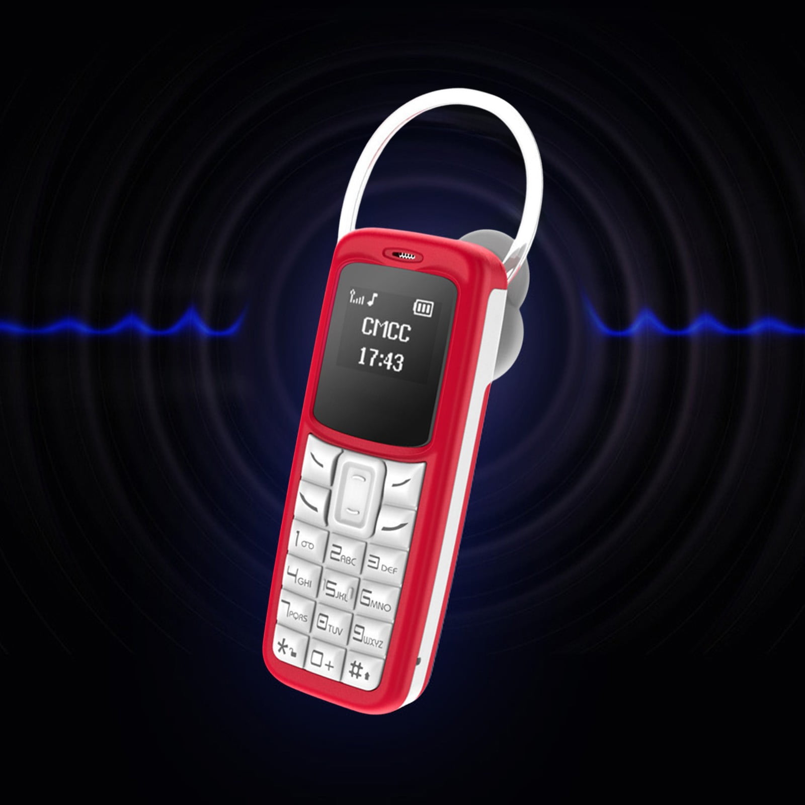 LACKUST Dual SIM Unlocked Mini Keypad Phone with Detachable Bluetooth Headset, Portable Red Backup Phone for Travel, Long Battery Life, Multi-Language Support