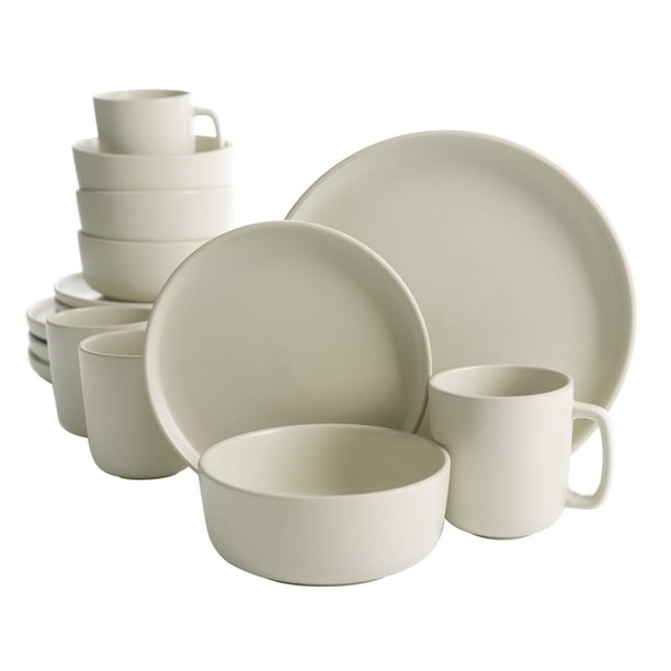 Juego de vajilla de cocina Gibson Home Zuma, 16 piezas, color crema