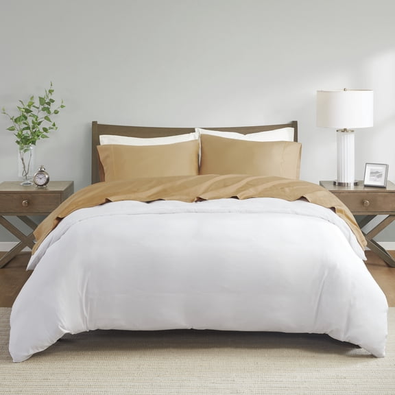 Madison Park Gold Pima Cotton Sheet Set - 600 Thread Count - Smooth & Luxurious Bedding