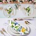 thumbnail image 2 of Yellow Lemon Cloth Napkins, Blue Flower Botanical Blossom Motif Spring Washable and Reusable Dinner Napkins Set of 4, Table Napkin for Kitchen Party Birthday Wedding Hotel Housewarming 20"x20", 2 of 8