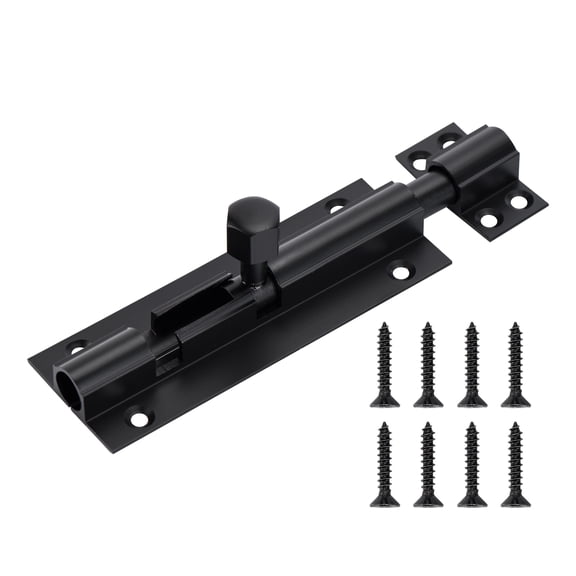 HT 4 Inch Black Brass Barrel Bolt Door Lock with Accessories