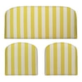 thumbnail image 1 of RSH Décor Indoor Outdoor 3 Piece Foam Wicker Cushion Set, Large, Yellow & White Stripe, 1 of 6