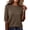 Brown, variant on Staron Women Ribbed Round Neck 3/4 Sleeve Solid Basic Casual Comfy Travel Loose Tops Tshirt Blouse, Dark Gray XL