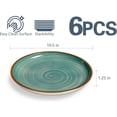 thumbnail image 2 of Ceramic Dinner Plates Set of 6, 10.5 Inch Porcelain Salad Dessert Round Plates, Microwave Oven and Dishwasher Safe, Kitchen Plates for Daily Party Restaurant Teal, 2 of 7