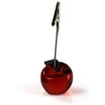 thumbnail image 1 of Set of 30, Photo/ Card Holders with Whimsical Apple Shaped Resin Base, Metal Spring Alligator Clamp, 1-3/4 x 4-1/2 x 1-1/2-Inch, Translucent Red (RDAPPLEALI), 1 of 1