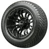 Golf Cart Wheels and Tires - 12" RHOX RX271 Black w/ Low Pro Tires - Set of 4
