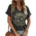 thumbnail image 2 of Women's Rock Band T Shirt Vintage Musical V-Neck Tees Country Music Short Sleeve Graphic Casual Fashion Tops, 2 of 4