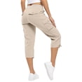 thumbnail image 4 of Dwellite Womens Quick Dry Cargo Capris with Pockets Loose Fit Casual Capri Pants Dressy Lightweight Ladies Baggy Cargo Pants for Hiking Khaki XL, 4 of 6