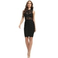 thumbnail image 1 of BEAUKEY Women Nail Beaded Sleveless Hollow Female Bandage Dress Mesh Rivets Black Short, 1 of 6