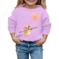 thumbnail image 1 of PMVFHDE Chandails en Molleton à Col Rond Fille Automne et Hiver Saint-Valentin Imprimé Chiot à Capuche pour Enfants Violet, 3-4 Ans, 1 of 4