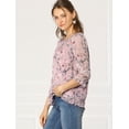 thumbnail image 4 of BluCasual De GaCon Estampado Floral De Man3/4 Con Volantes PaMujer RoL, 4 of 6