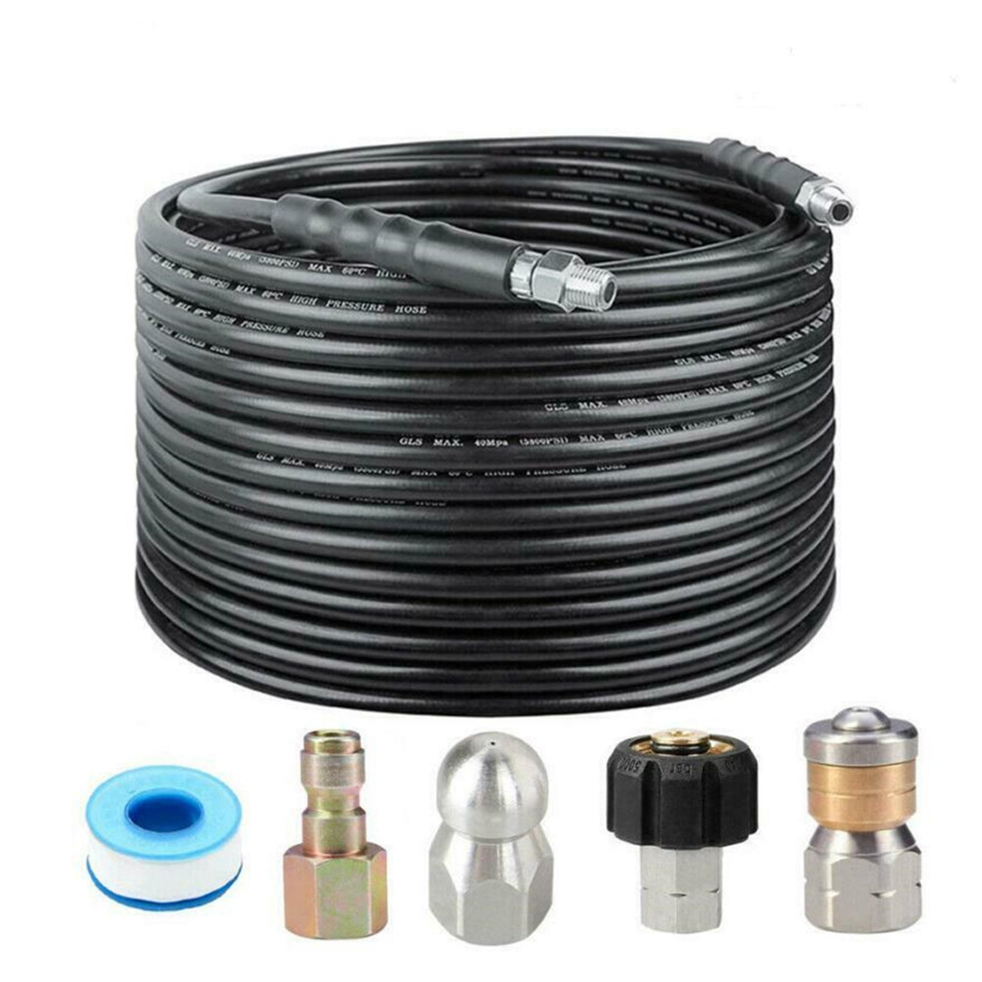 Nisorpa 100ft Pressure Parts Sewer Line and Drain Jetter Kit for Pressure Washer Drain Cleaning