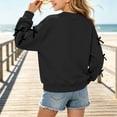 thumbnail image 5 of fnnxnal Girls Oversized Bow Detail Crewneck Sweatshirt - Long Sleeve Pullover Top in Black,Size 11-12T, 5 of 8