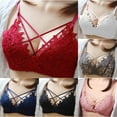 thumbnail image 4 of Plus Size Sports bras for Women Wireless Fashion Solid Color Steel Rings Lace Pad Gathering Camisole Integrated Type Daily Bra 50% off Clearance!, 4 of 4