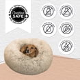 thumbnail image 6 of Best Friends by Sheri The Original Calming Donut Dog Bed – Washable Plush Pet Bed for Cats & Small Dogs up to 25 lbs, Shag Faux Fur, Taupe, Small (23" x 23"), 6 of 8