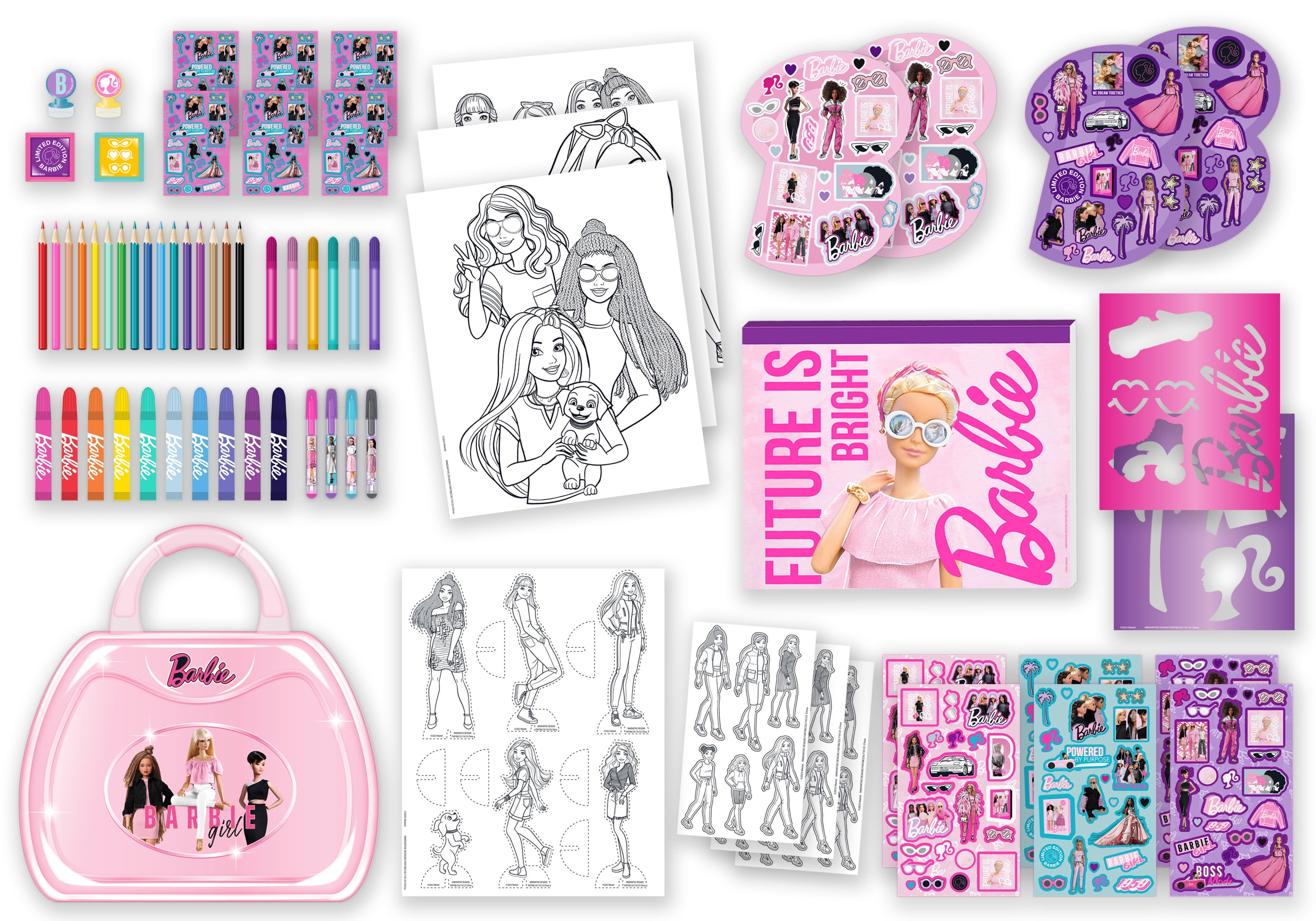 Barbie Pink Deluxe Creativity Fun Set with Carry-Case, Over 500 Pieces