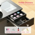 thumbnail image 4 of Advwin Modern Manicure Table with Dust Collector, Wrist Rest, Glass Top, Visible Drawers & Shelves, Acetone-Resistant Nail Desk Beauty Salon Workstation, Black, 4 of 9