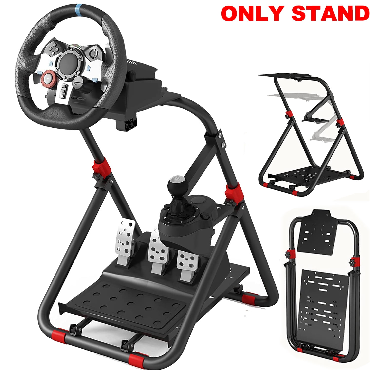TSJUN Racing Steering Wheel Stand Collapsible Tilt-Adjustable Racing Simulator for Logitech G923 G920 G29 Racing For Thrustmaster T248X T248 T300 458 Xbox PC PS4 PS5 -