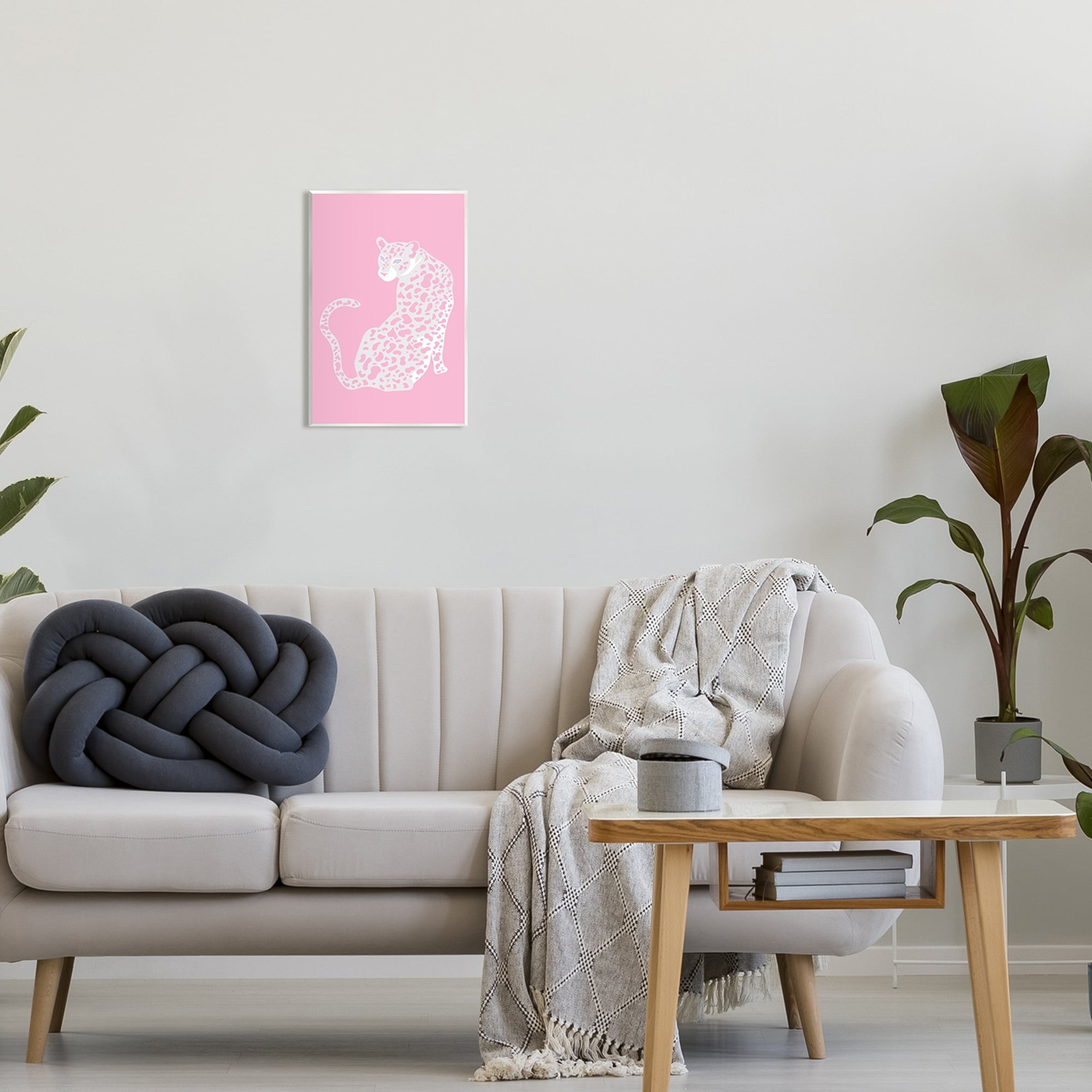 Stupell Industries Pink Modern Leopard Cheetah Portrait Piercing Gaze Graphic Art Unframed Art Print Wall Art, Design by Birch&Ink