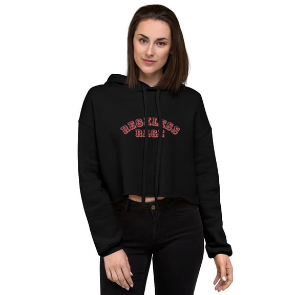 Reckless Rage Apparel Crop Hoodie, Black