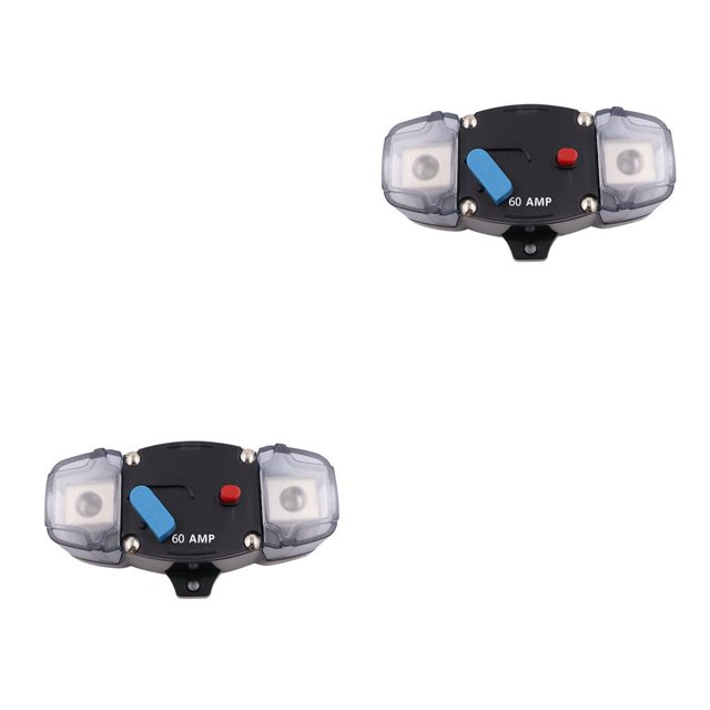 braveheart Plastic Circuit Breaker Portable Detachable Resettable Automobile Yacht Audio for Amplifier Security Accessories 60A 2Set