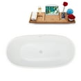 thumbnail image 6 of 67" Streamline N3301WH Soaking Freestanding Tub and Tray With Internal Drain in Glossy White, 6 of 10
