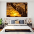 thumbnail image 4 of Mudket Framed Leopard on Tree in Golden Sunset Canvas Wall Art, Jungle Leopard Print Wall Decor, Trendy Animal Wall Art Ready to Hang - 12"L x 8"W, 4 of 10