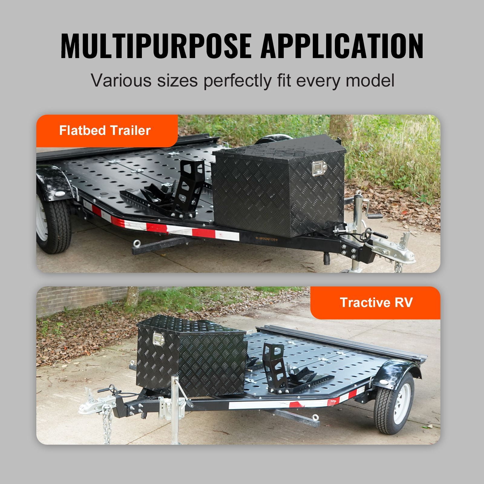 Trailer Tongue Box, Aluminum Alloy Diamond Plate Tongue Box Tool Chest, Heavy Duty Trailer Box Storage with Lock and Keys, Utility Trailer Tongue Box for Pickup Truck, RV, Trailer, 39"x16.5"x12"