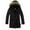 Black, variant on DPTALR George Men's Full-Zip Parka Jackets with Hood，Long Back Split Collar Hooded Windbreakers，Mid-Long Military Coats with Pockets,Black,Big and Tall Men XXL