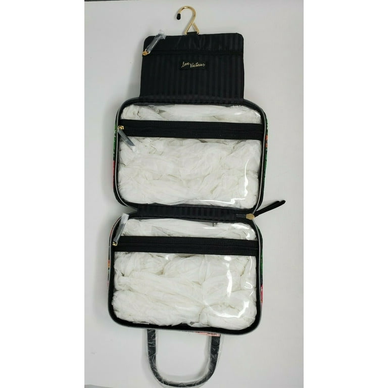 VICTORIAS SECRET Hanging Everything Travel Case Cosmetic Bag Black