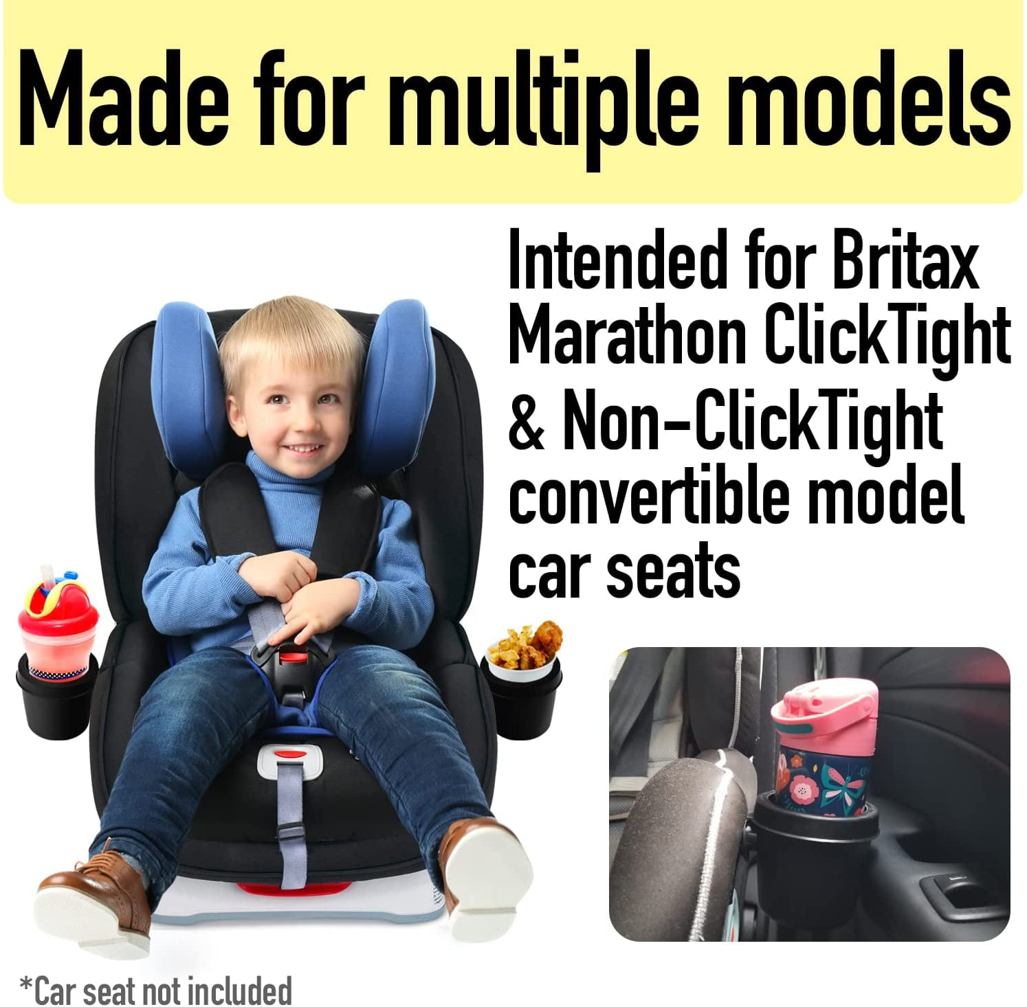Buy Mission Automotive 2Pack Car Seat Cup Holder Intended for Britax ClickTight & Non