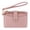 Pink, variant on Premium Faux Leather Solid Color Card Case Wristlet (Women)