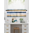 thumbnail image 5 of Valances for Windows Gold Blue Graffiti Rod Pocket Cafe Window Treatments Valance Curtains for Kitchen Bathroom Laundry Basement Windows 56"x16", 5 of 9