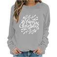 thumbnail image 3 of Uootdi Christmas Long Sleeve Gift Shirt for Women Oversized Christmas Lights Christmas Bern-ese Mountain Dog Christmas Gnome M erry Christmas Sweatshirt, 3 of 6